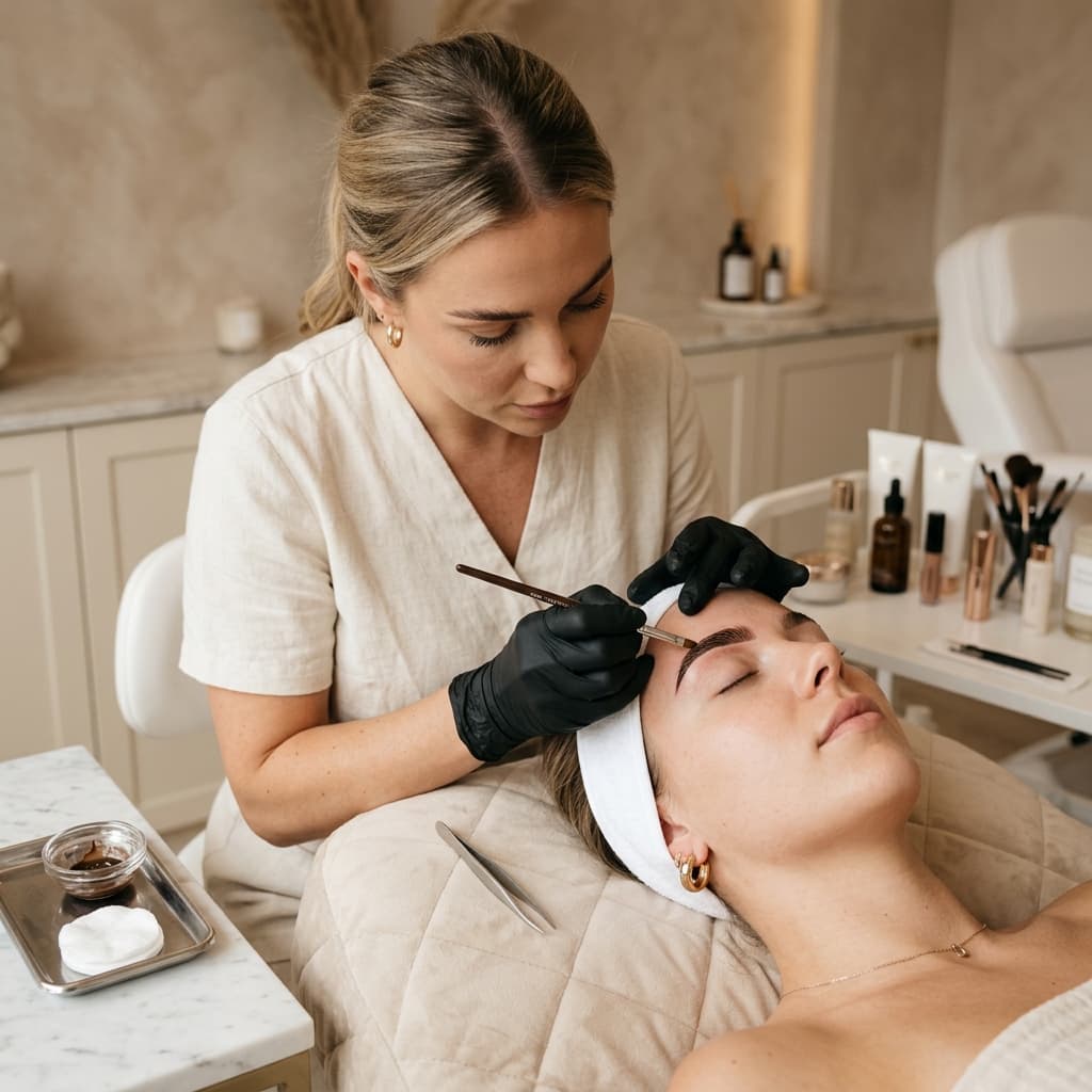 Wimpern und Augenbrauen färben
